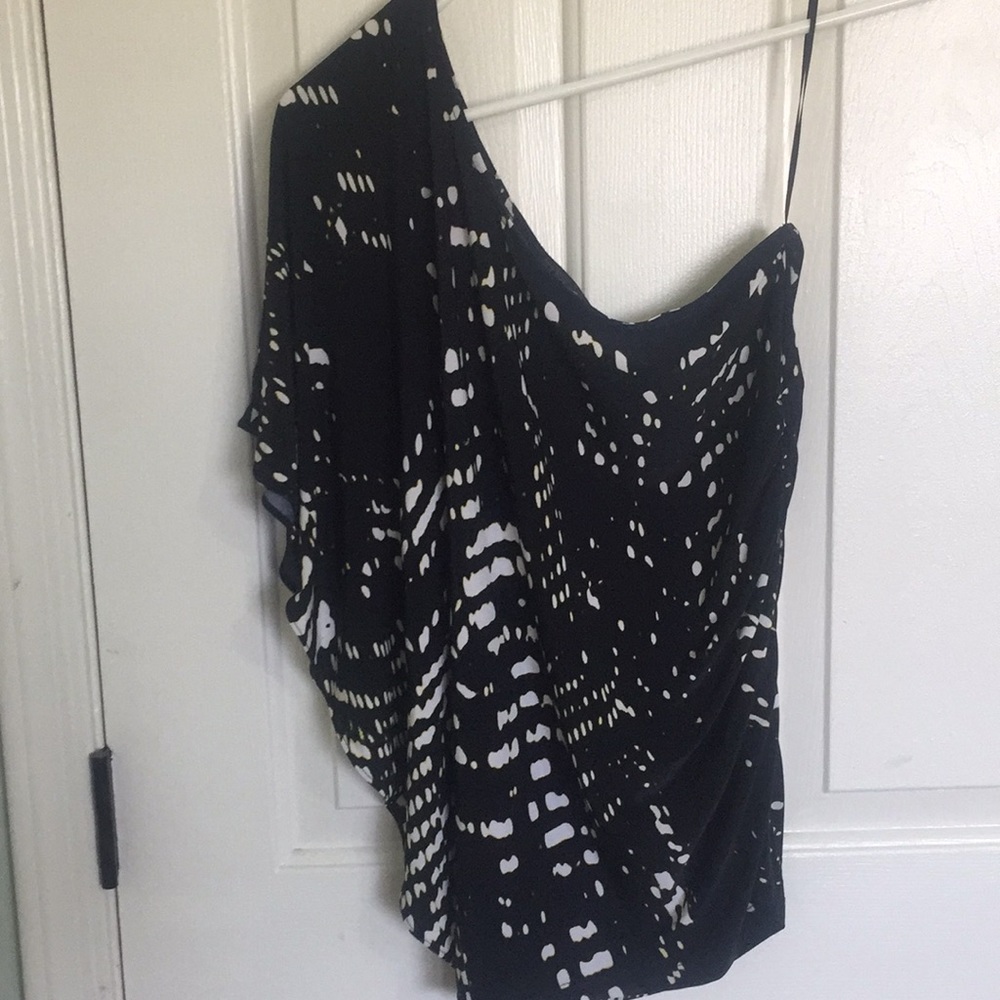 One sleeve black dressy top